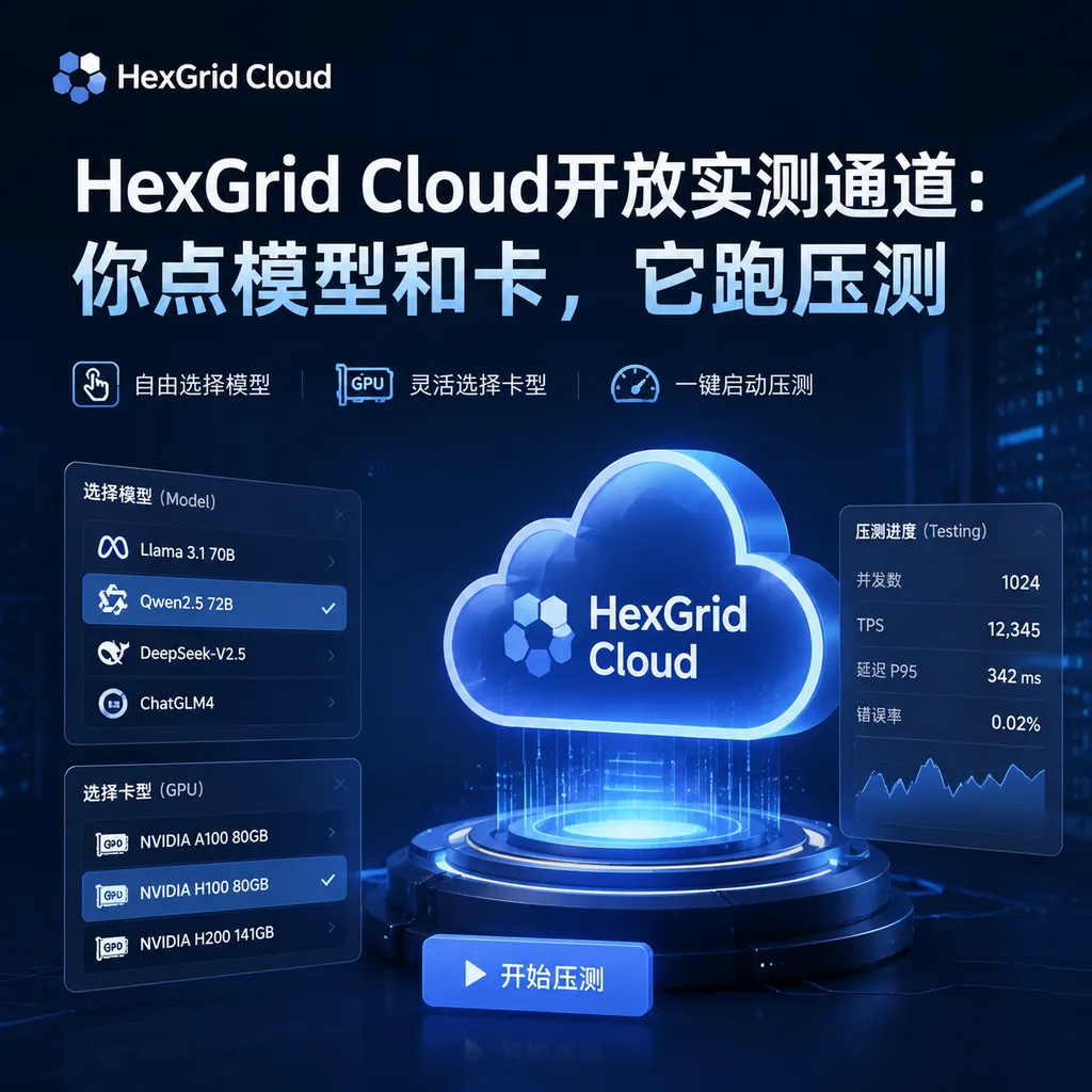 HexGrid Cloud开放实测通道:你点模型和卡,它跑压测