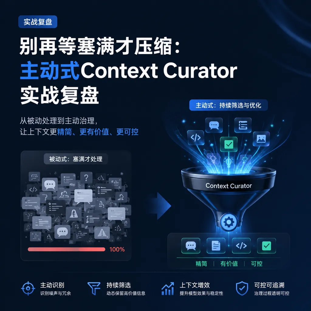 别再等塞满才压缩:主动式Context Curator实战复盘