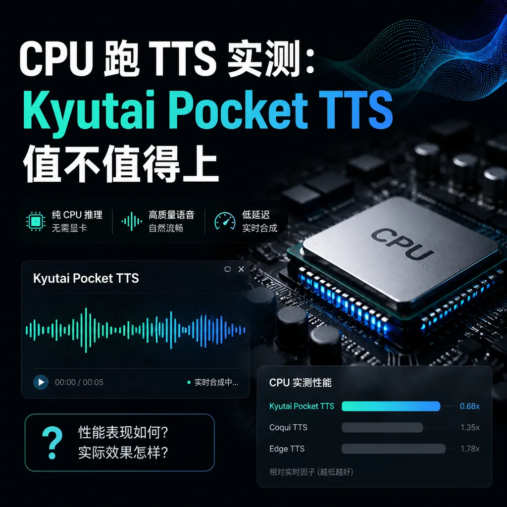 CPU 跑 TTS 实测:Kyutai Pocket TTS 值不值得上