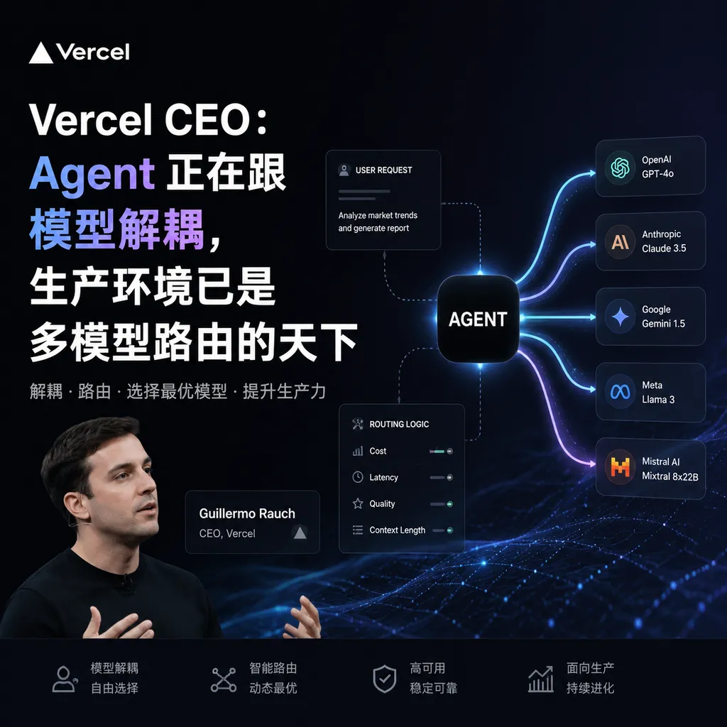 Vercel CEO:Agent 正在跟模型解耦,生产环境已是多模型路由的天下
