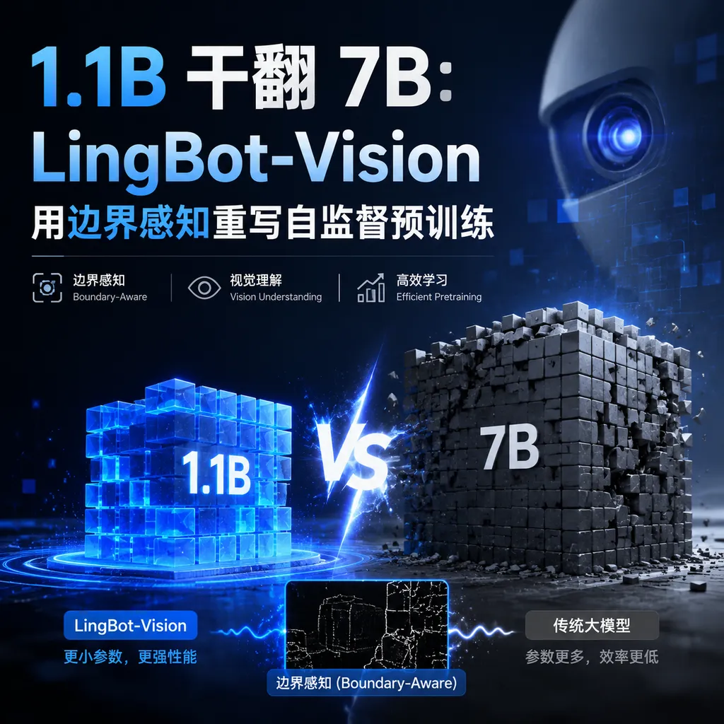 1.1B 干翻 7B:LingBot-Vision 用边界感知重写自监督预训练