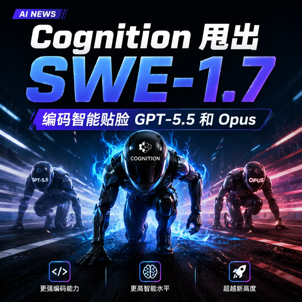 Cognition 甩出 SWE-1.7:编码智能贴脸 GPT-5.5 和 Opus