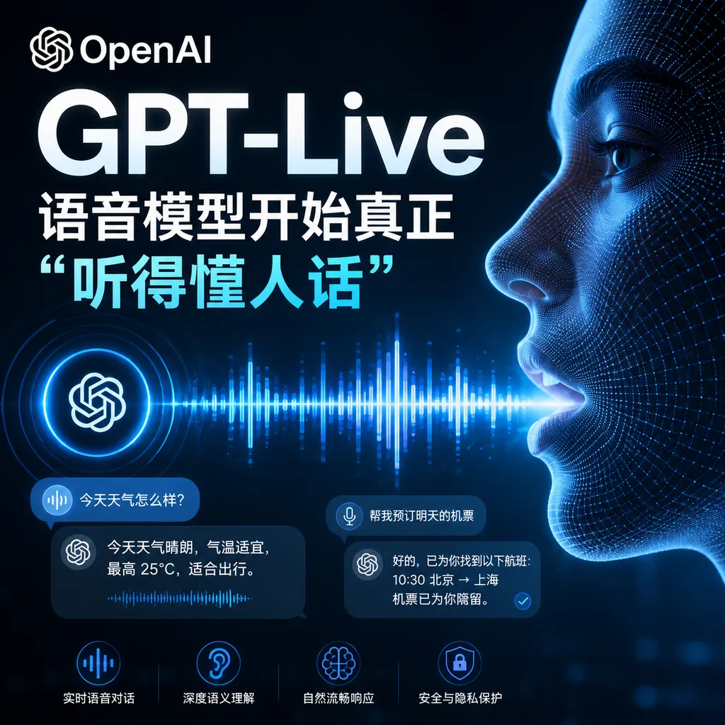 OpenAI 发布 GPT-Live:语音模型开始真正"听得懂人话"