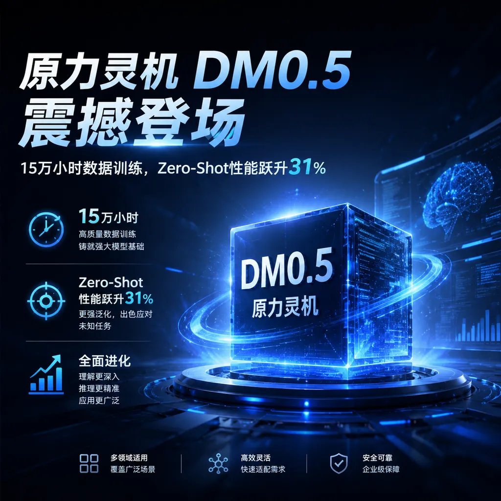 原力灵机DM0.5震撼登场:15万小时数据训练,Zero-Shot性能跃升31%