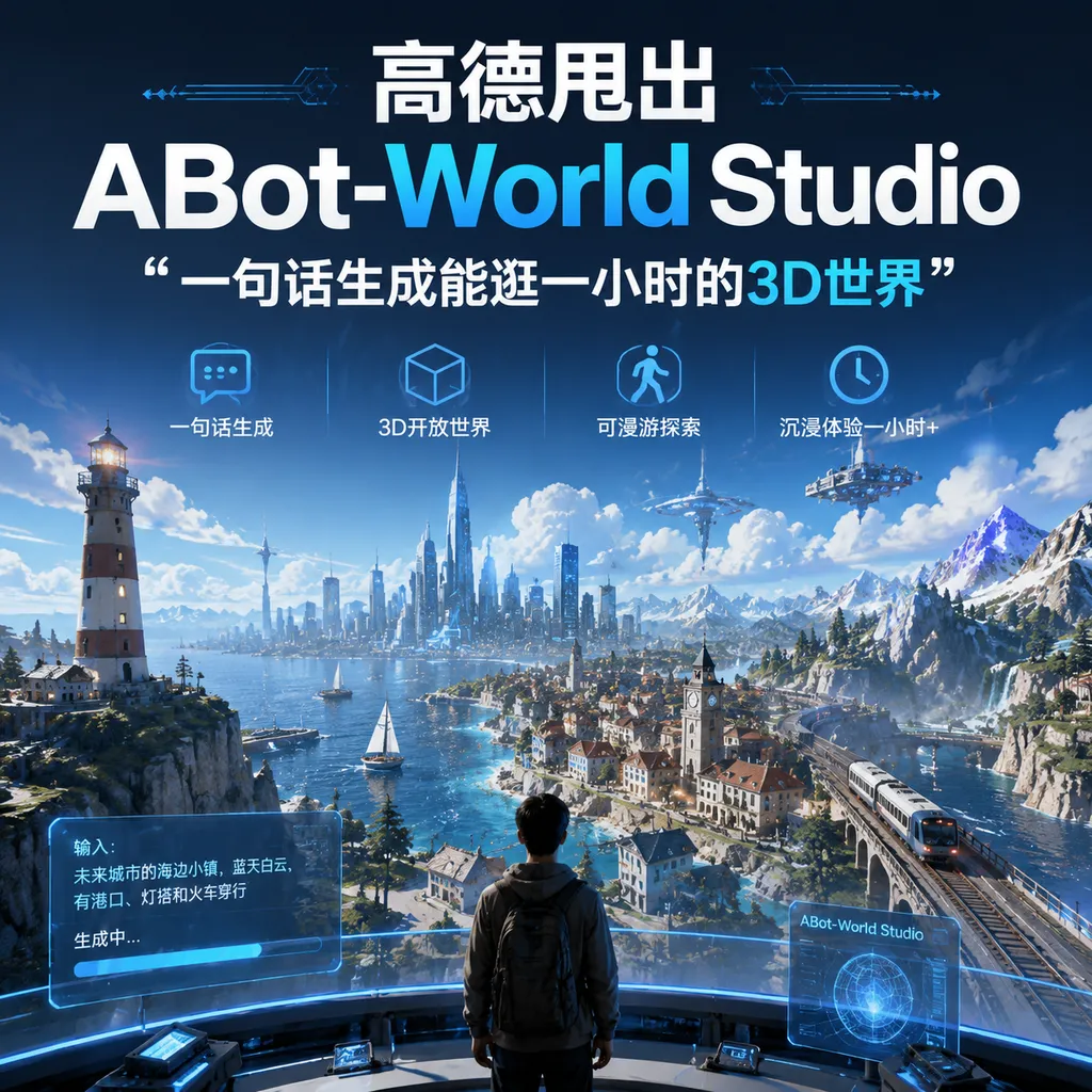高德甩出ABot-World Studio:一句话生成能逛一小时的3D世界