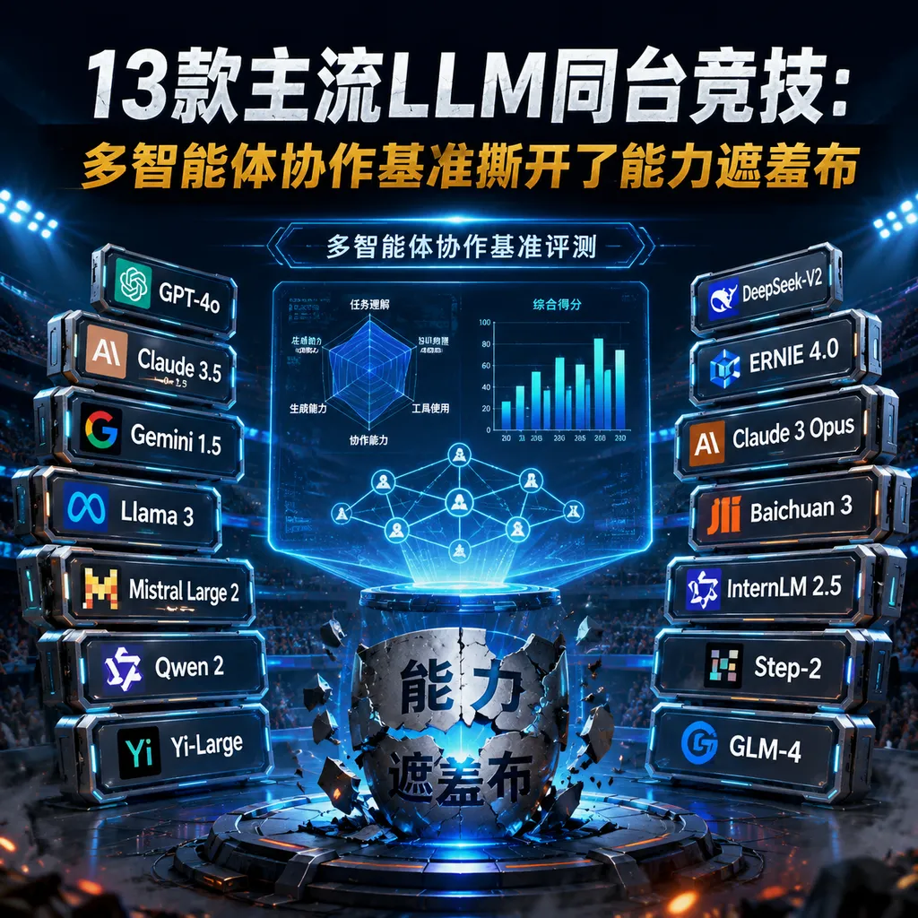 13 Mainstream LLMs Compete Side by Side: The Multi-Agent Collaboration Benchmark Tears Off the Mask Hiding Their True Capabilities