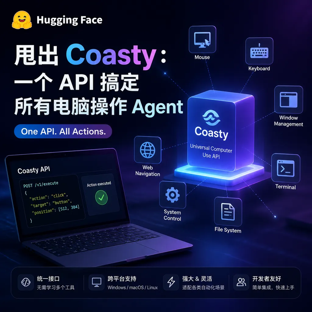 Hugging Face launches Coasty: one API to handle all computer‑operation agents