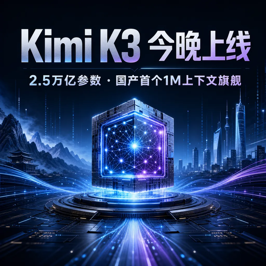 Kimi K3 Goes Live Tonight: 2.5 Trillion Parameters, China’s First 1M-Context Flagship