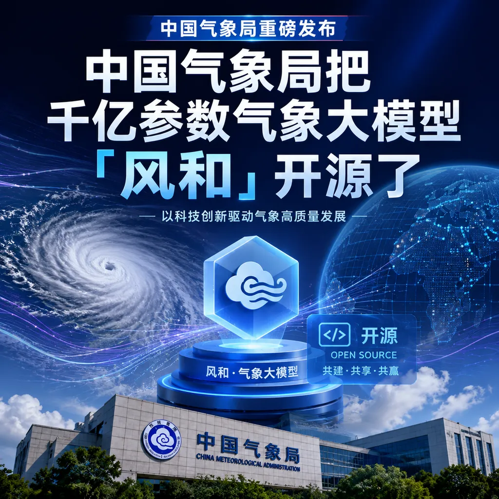 The China Meteorological Administration has open-sourced its trillion-parameter meteorological model "FengHe".