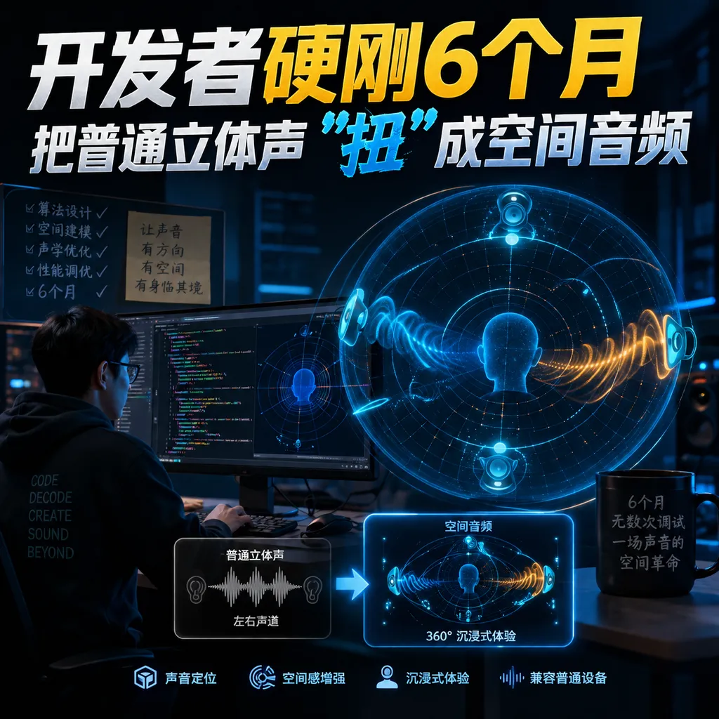 The developer went all out for 6 months to "twist" regular stereo into spatial audio.