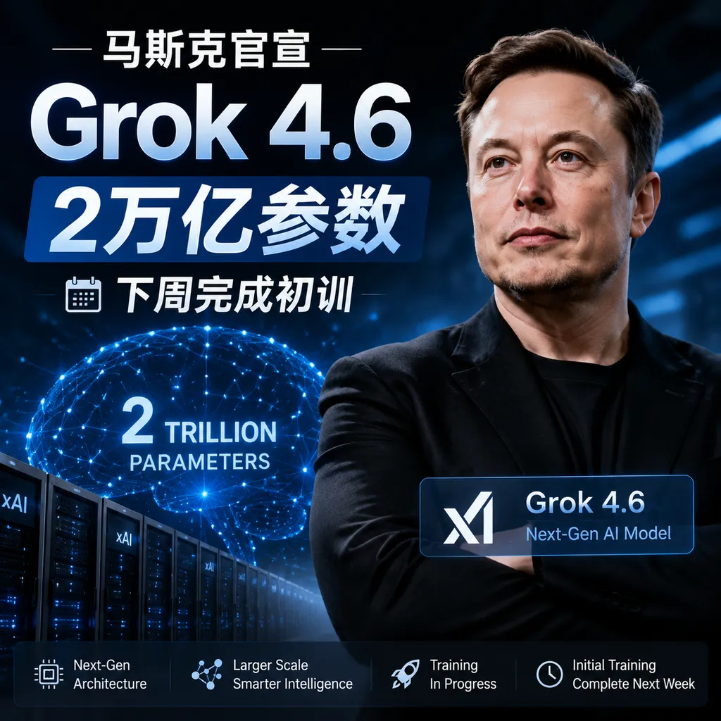 Musk Officially Announces Grok 4.6: Initial Training with 2 Trillion Parameters to Be Completed Next Week