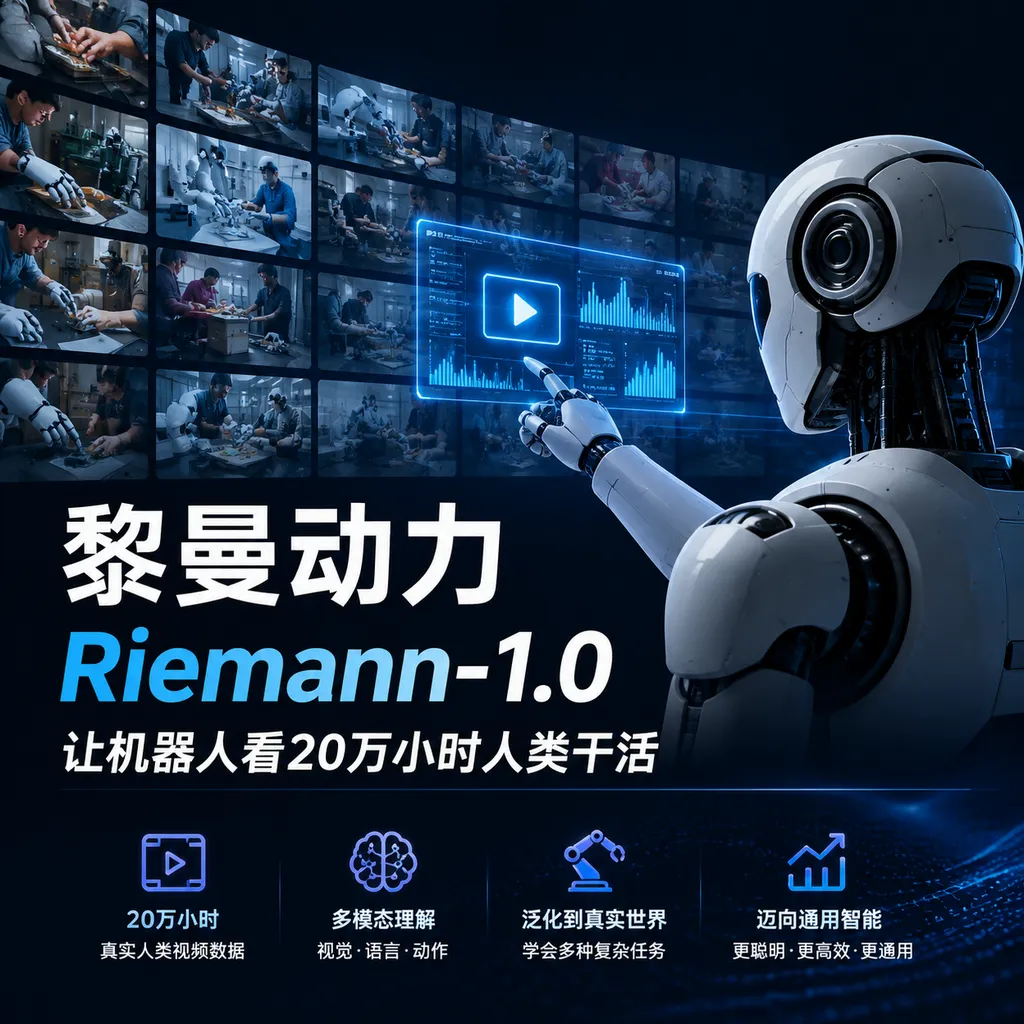 Riemann Dynamics Riemann-1.0: Let robots watch 200,000 hours of humans working