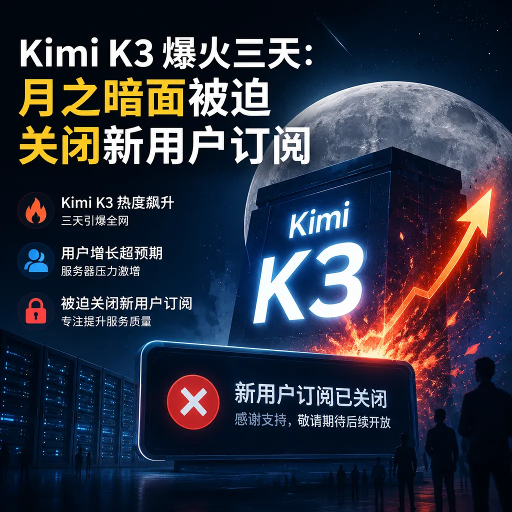 Kimi K3 Explodes in Popularity for Three Days: Moonshot Forced to Suspend New User Subscriptions