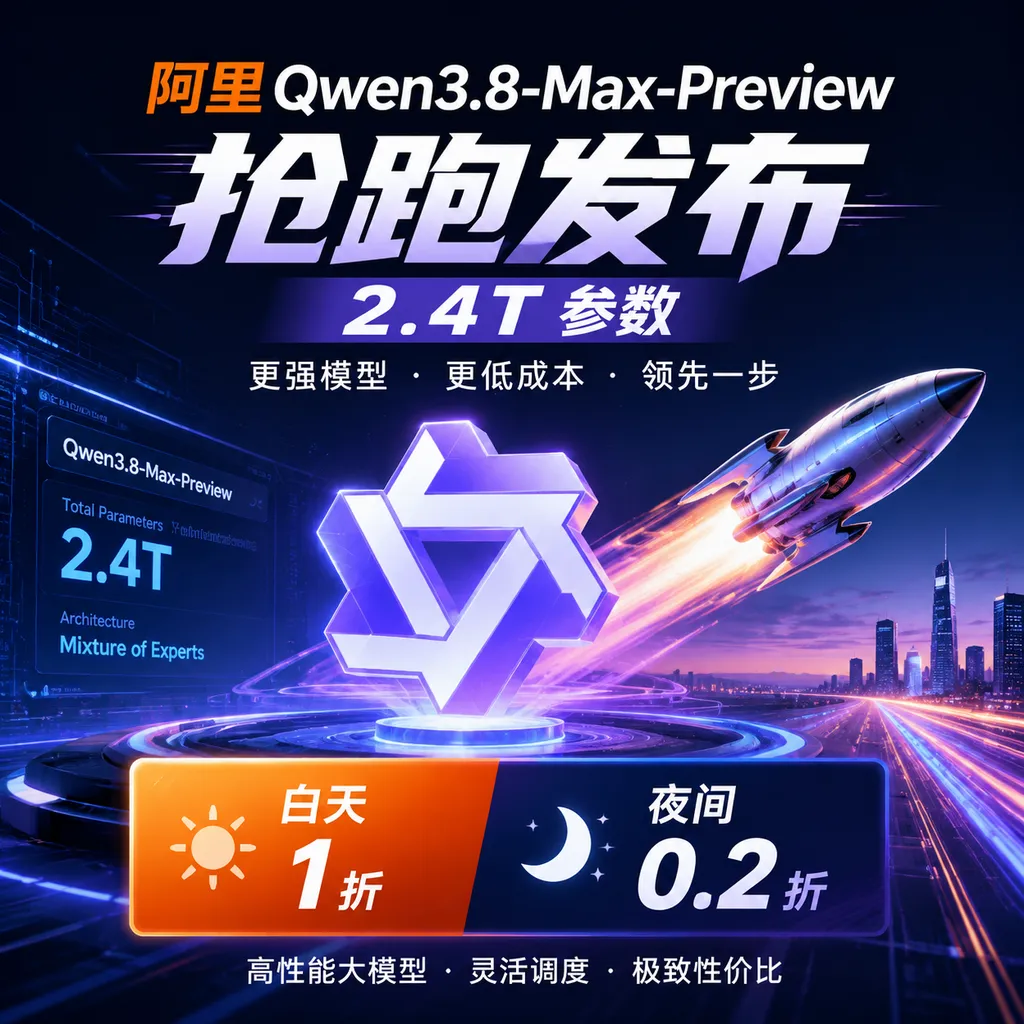 Ali Qwen3.8-Max-Preview Early Release: 2.4T Parameters, 90% Off During the Day, 98% Off at Night