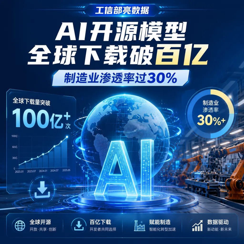 MIIT Releases Data: Global Downloads of Open-Source AI Models Exceed 10 Billion, Manufacturing Penetration Surpasses 30%