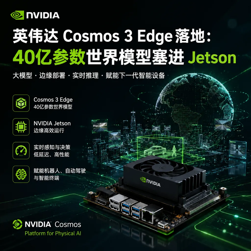 NVIDIA Cosmos 3 Edge launched: a 4-billion-parameter world model packed into Jetson