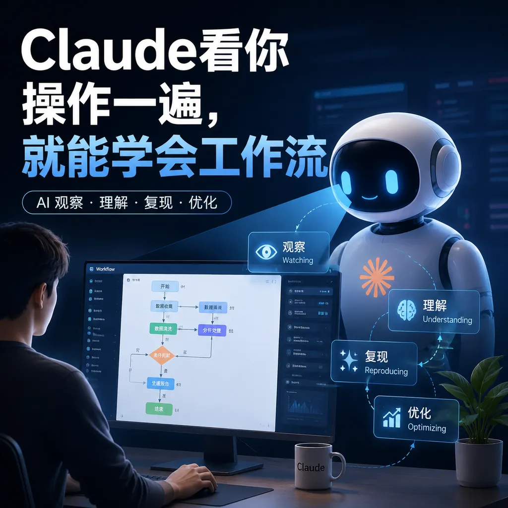 Claude看你操作一遍,就能学会工作流