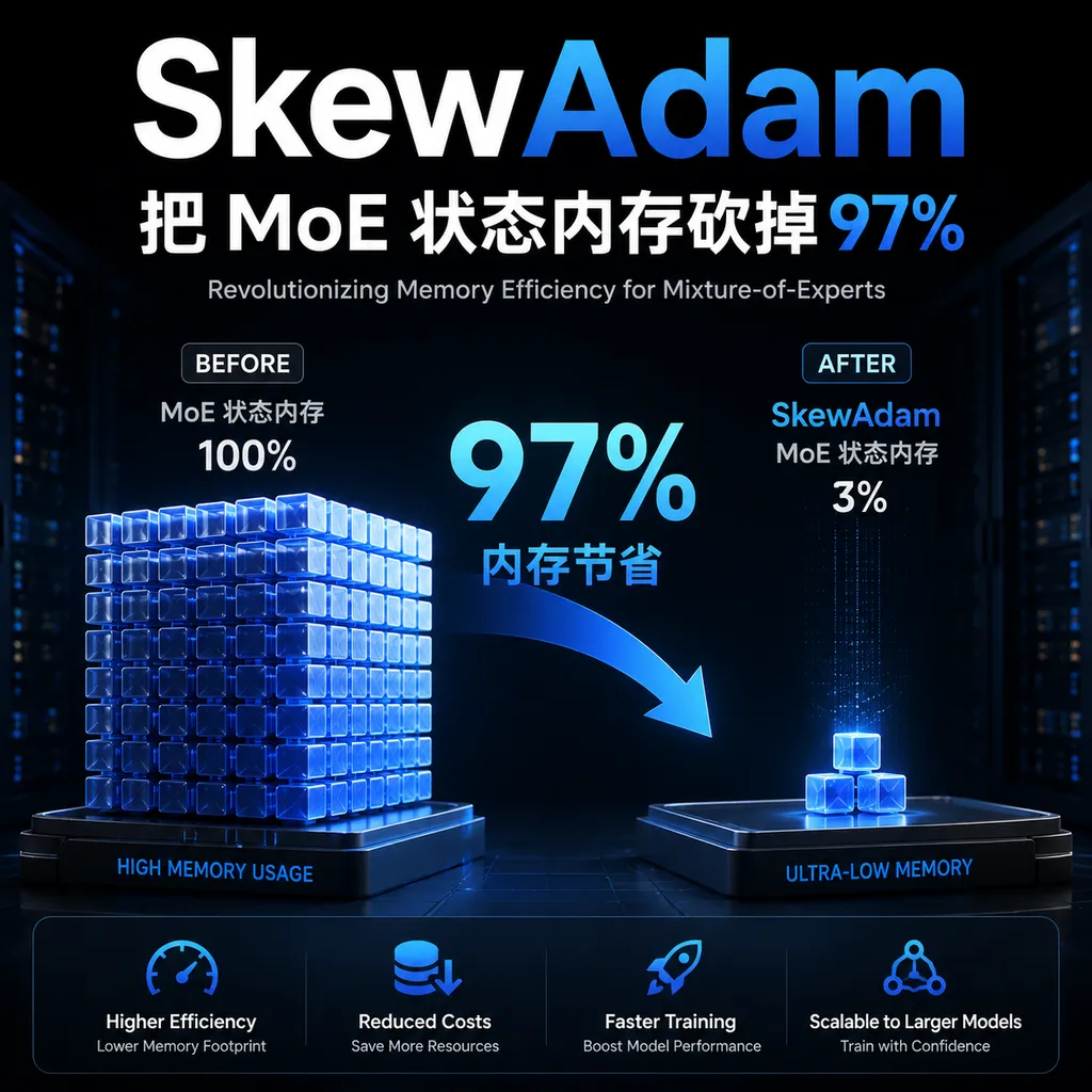 SkewAdam把MoE状态内存砍掉97%