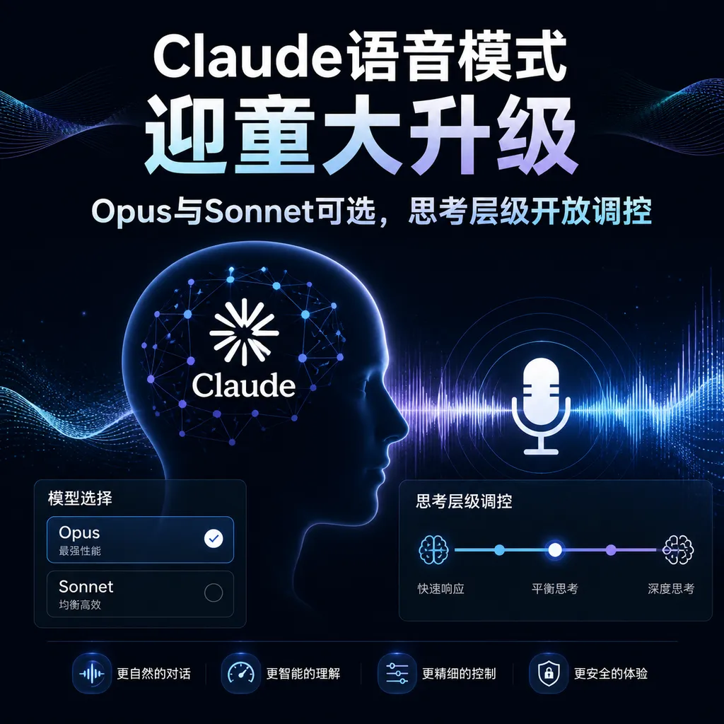 Claude Voice Mode Receives Major Upgrade: Opus and Sonnet Now Selectable, Thought Layer Open for Adjustment