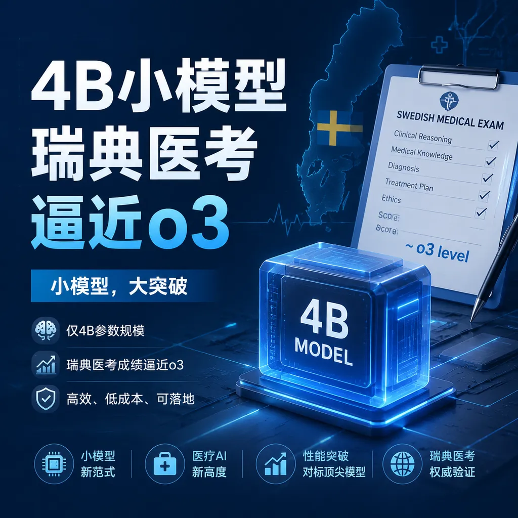 4B Small Model Nears o3 on Swedish Medical Exam