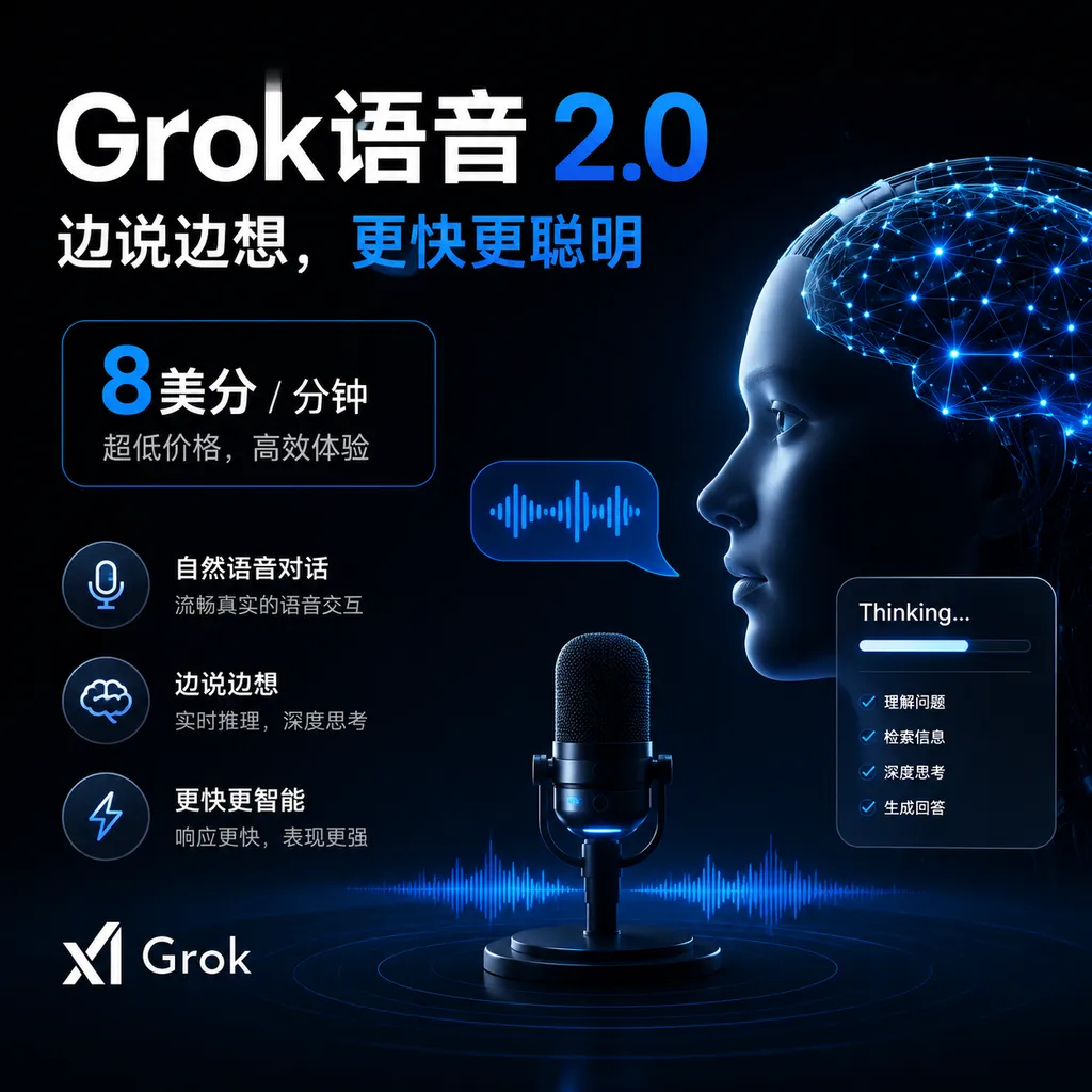 Grok Voice 2.0: Thinking While Speaking, 8 Cents per Minute