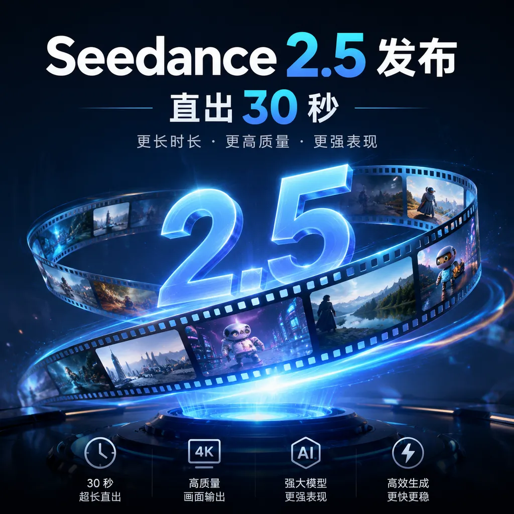Seedance 2.5发布,直出30秒