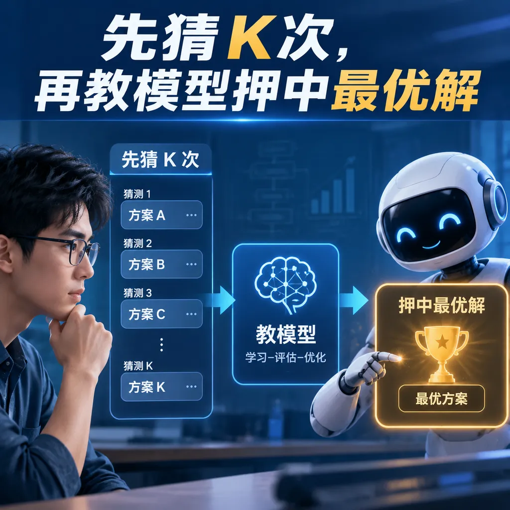 Guess K times first, then train the model to identify the optimal solution.