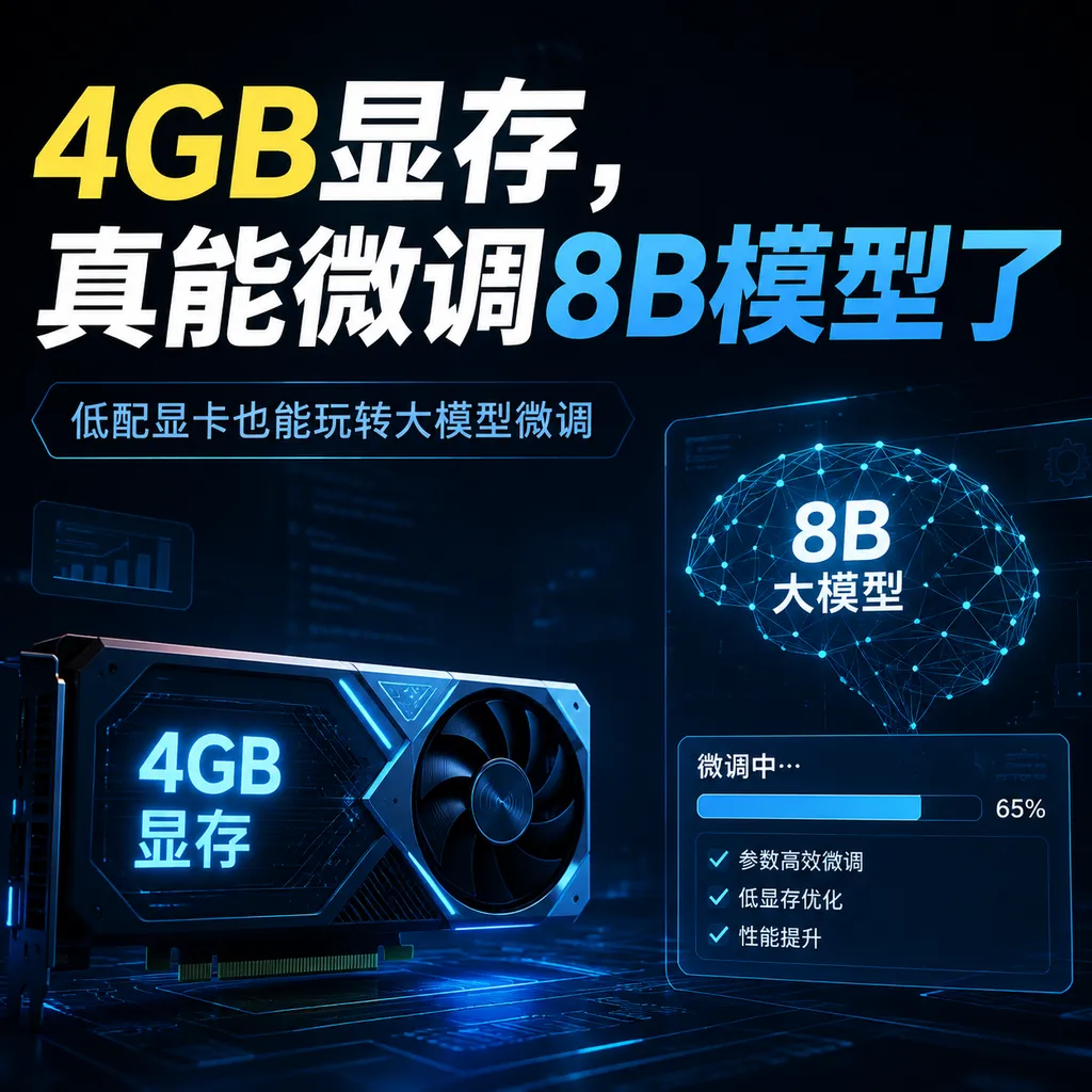 4GB显存,真能微调8B模型了