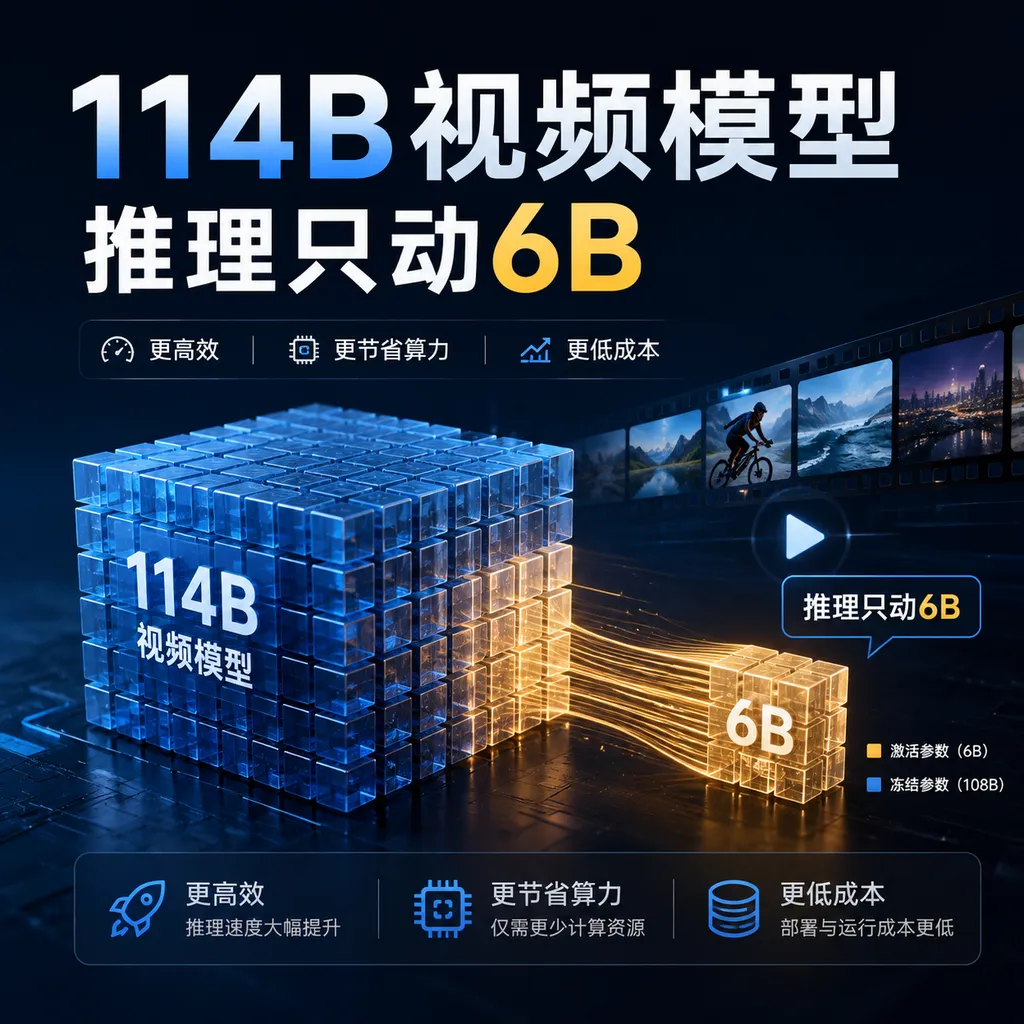 114B视频模型,推理只动6B