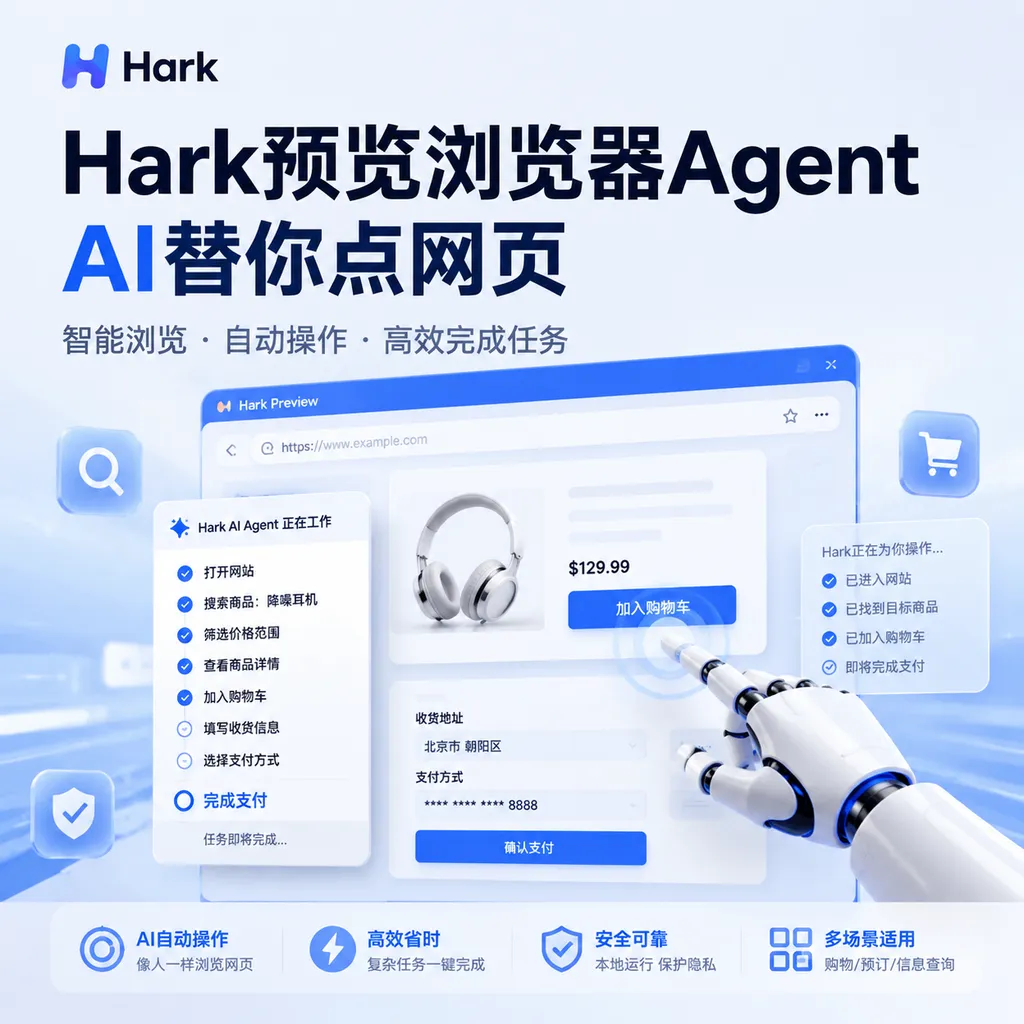 Hark预览浏览器Agent:AI替你点网页