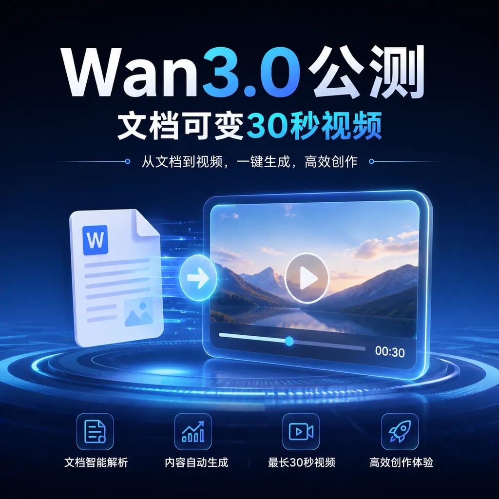 Wan 3.0 Public Beta: Turn Documents into 30-Second Videos