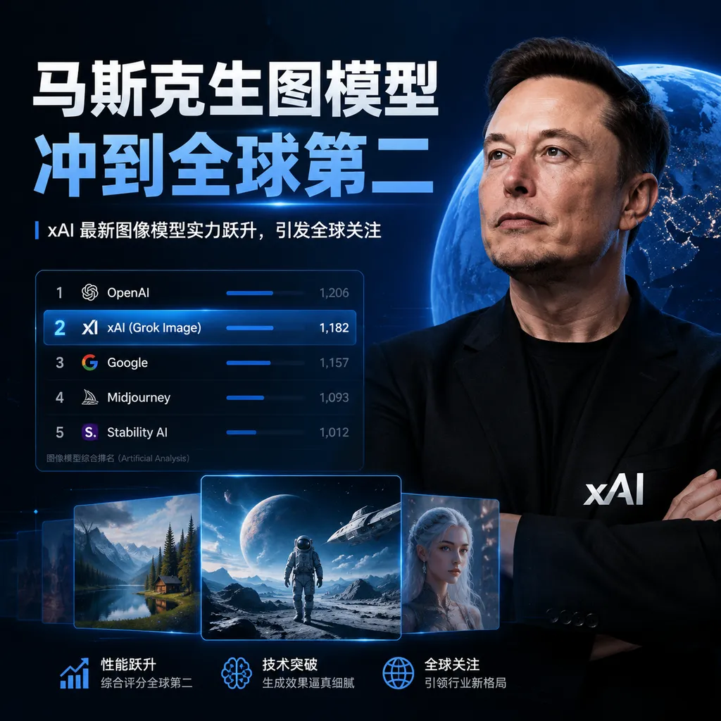 马斯克生图模型冲到全球第二