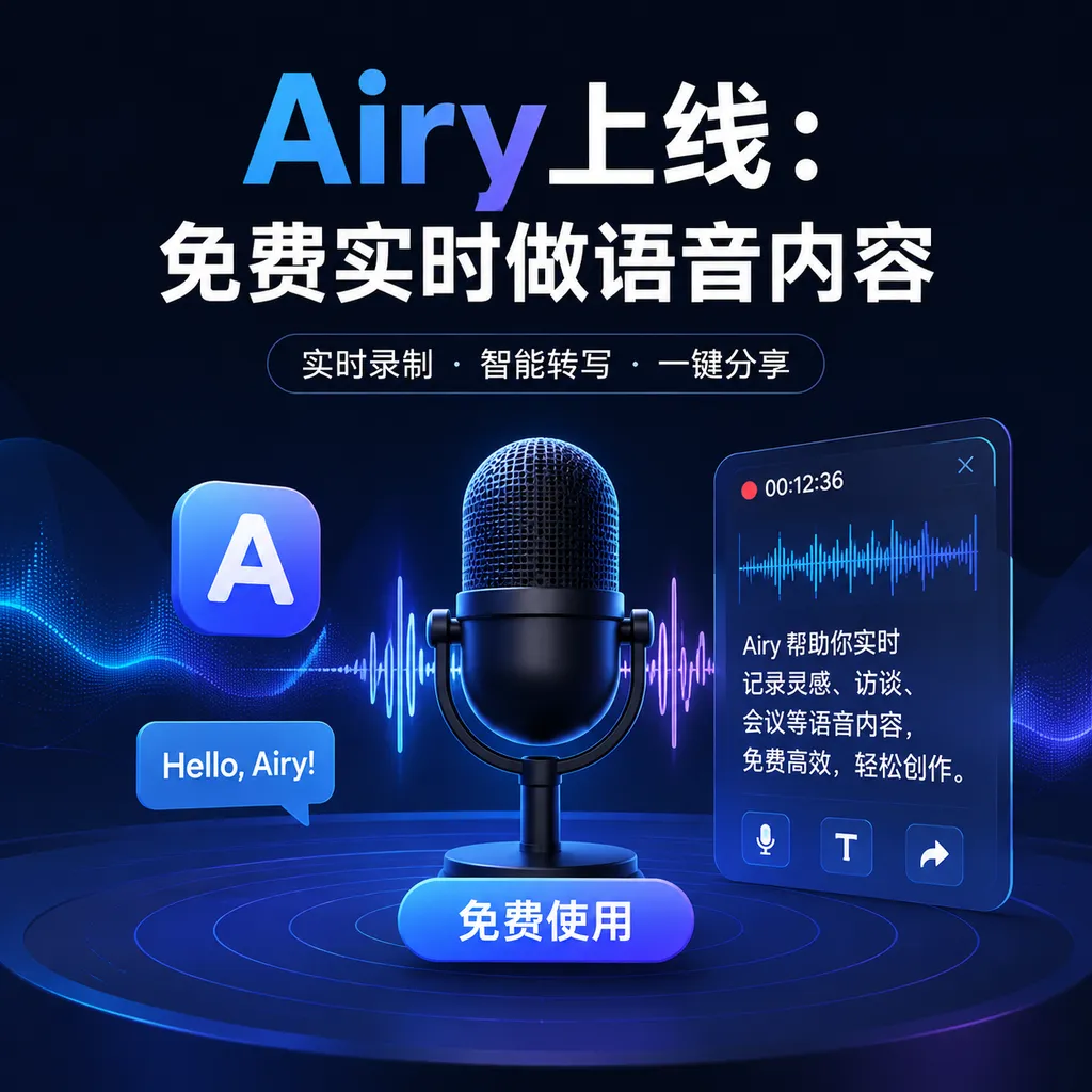 Airy上线:免费实时做语音内容
