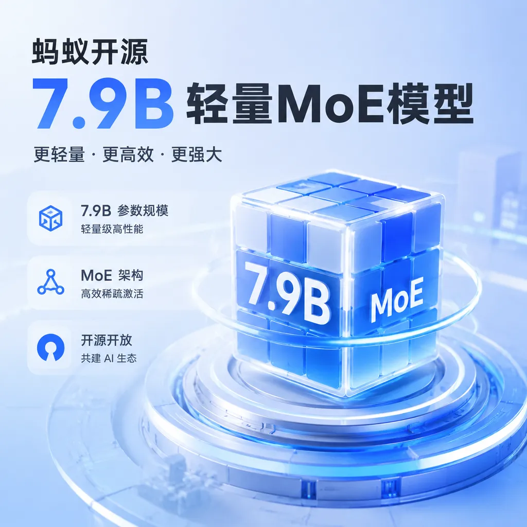 蚂蚁开源7.9B轻量MoE模型