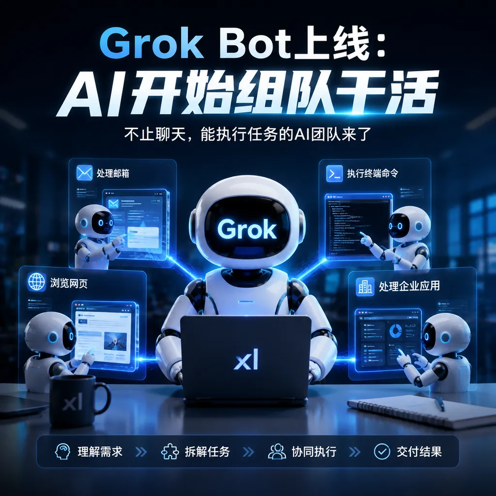 Grok Bot上线:AI开始组队干活