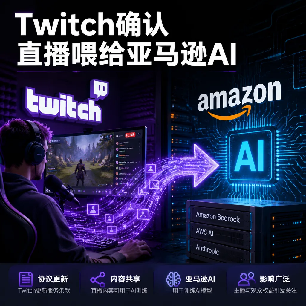 Twitch确认直播喂给亚马逊AI