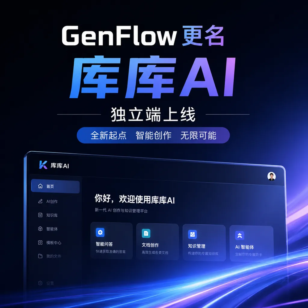 GenFlow更名库库AI,独立端上线