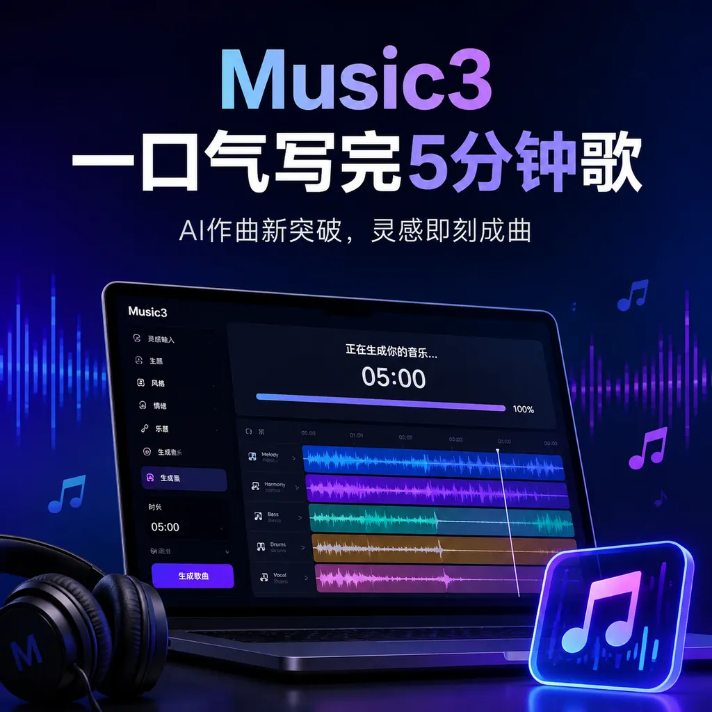 Music3一口气写完5分钟歌