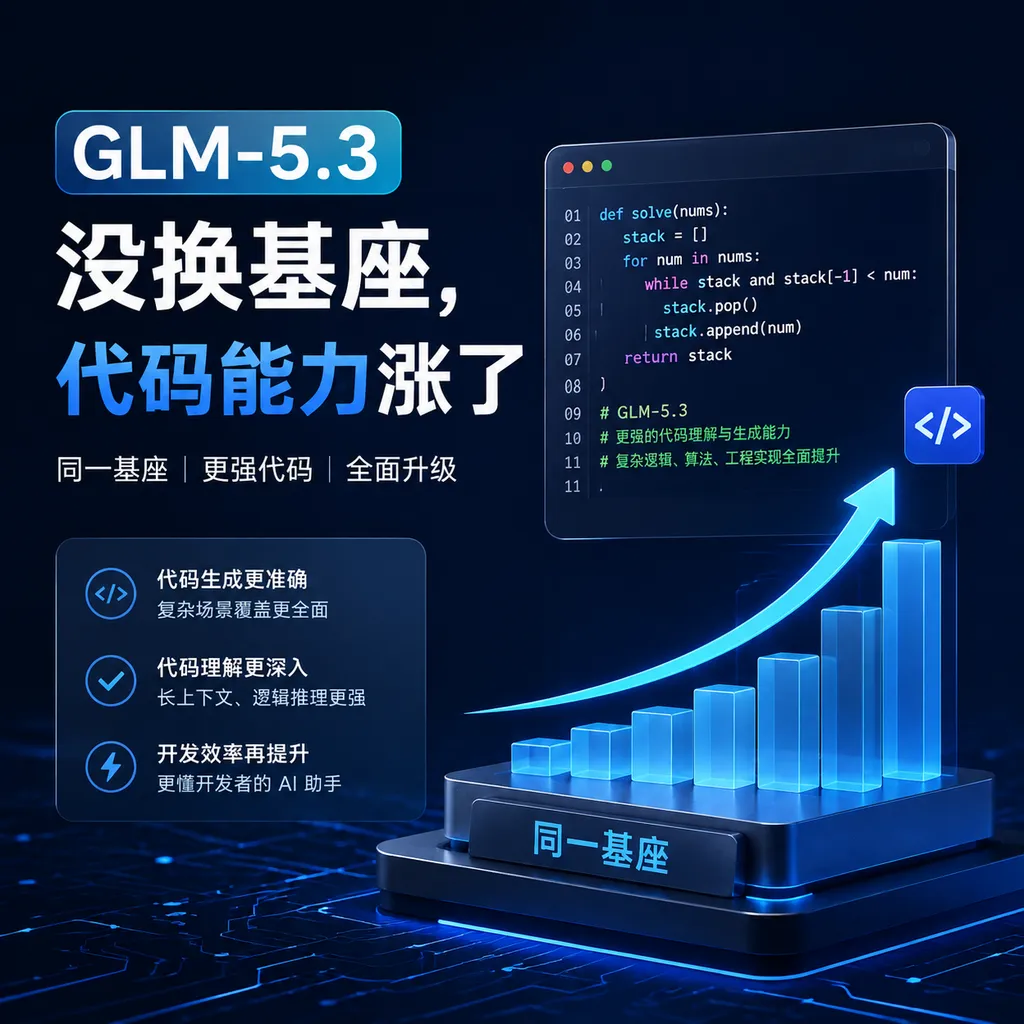 GLM-5.3 didn't change its base model, but its coding capabilities improved.