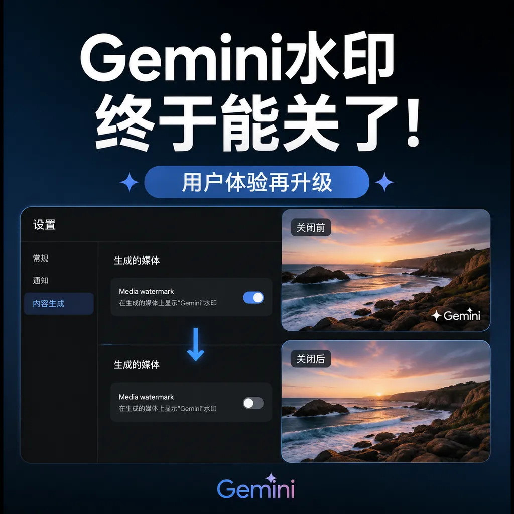 Gemini水印终于能关了