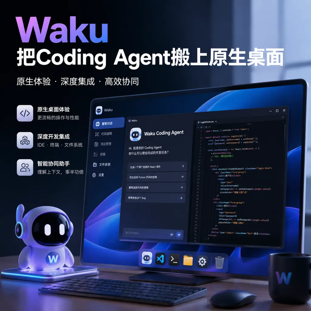 Waku把Coding Agent搬上原生桌面