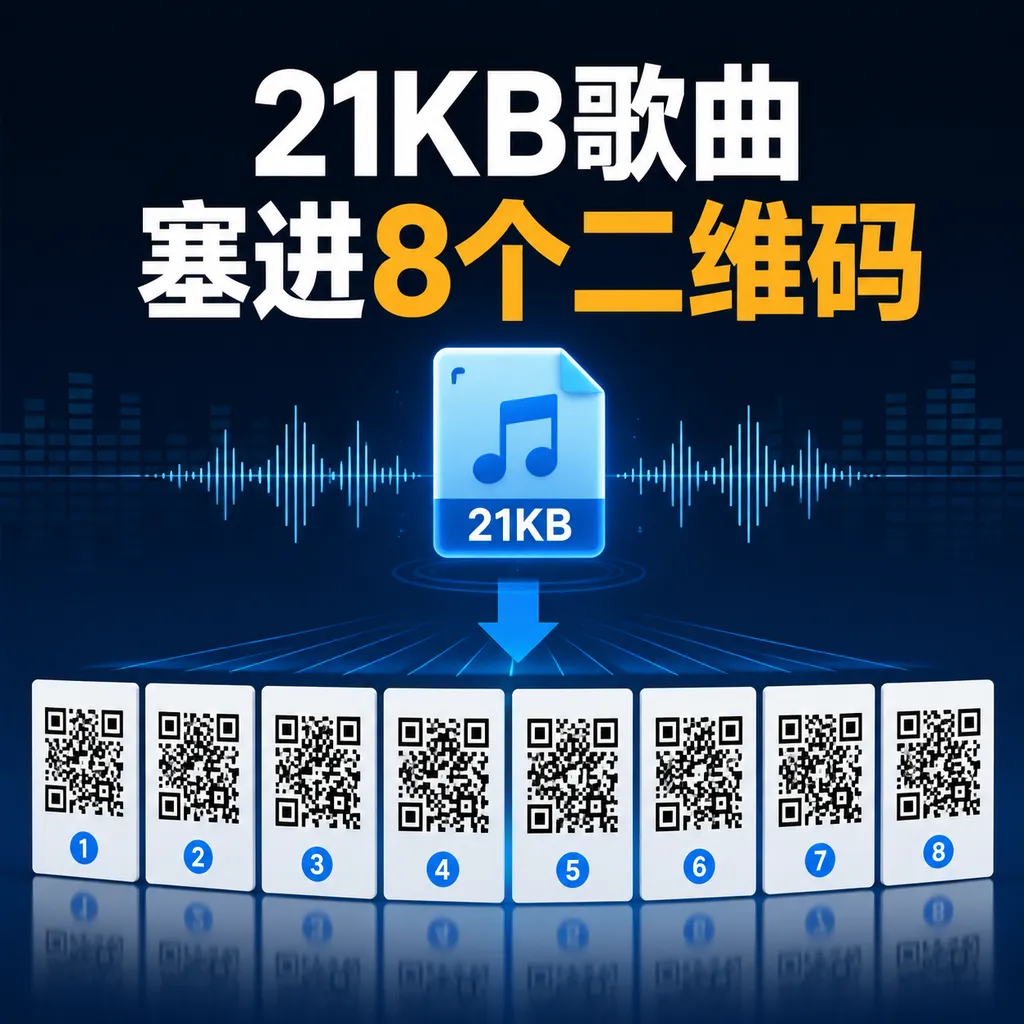 Fit a 21 KB Song into 8 QR Codes