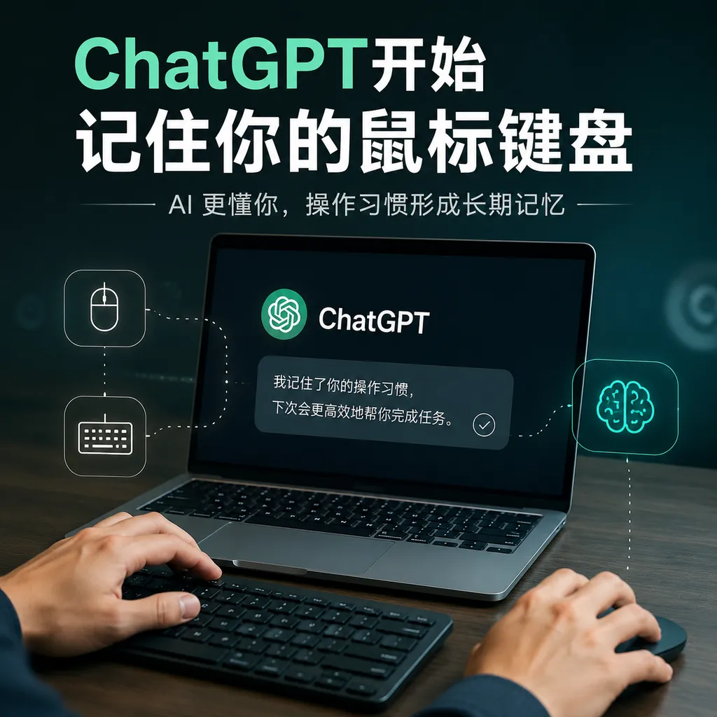 ChatGPT开始记住你的鼠标键盘
