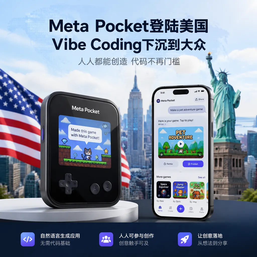 Meta Pocket登陆美国,Vibe Coding下沉到大众
