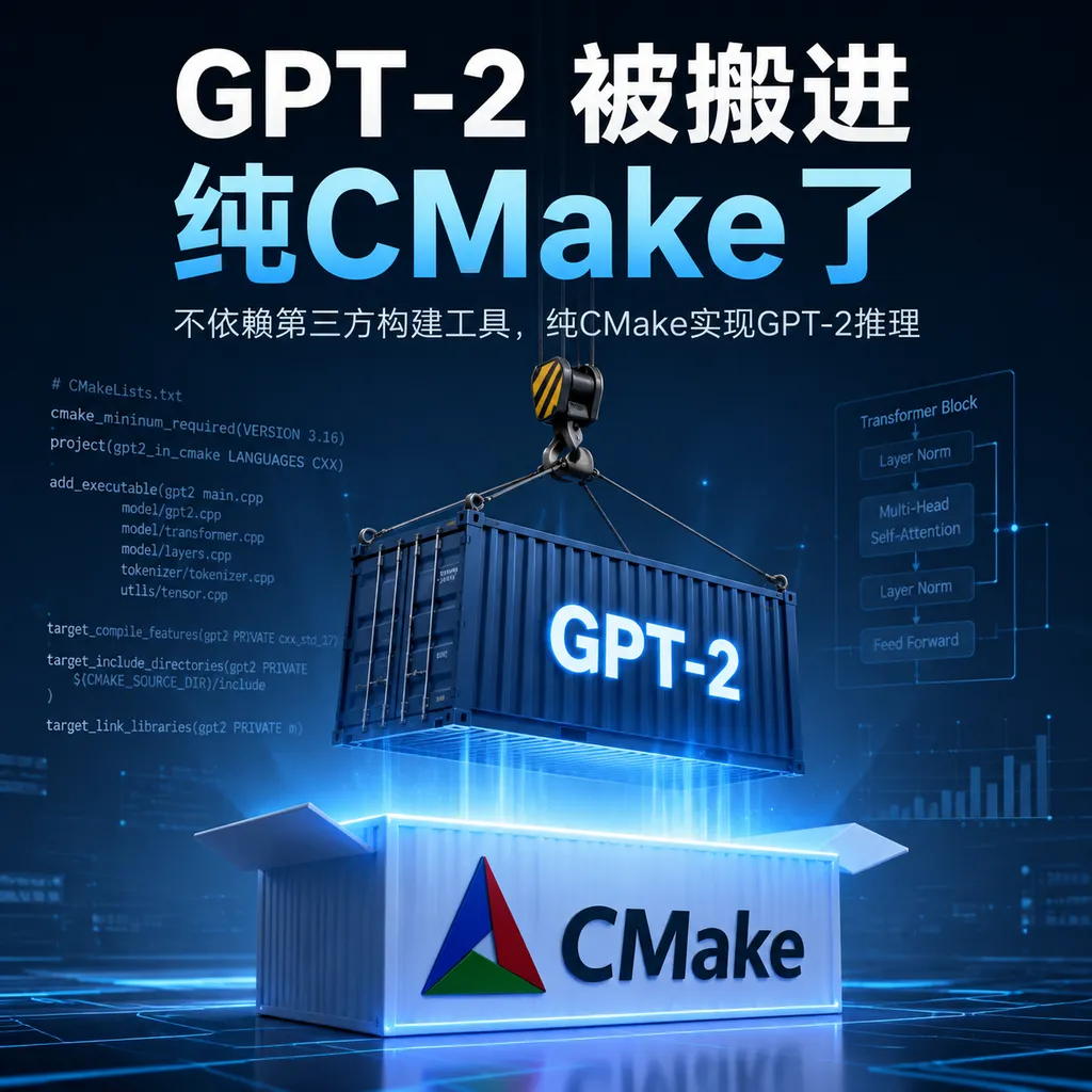 GPT-2被搬进纯CMake了