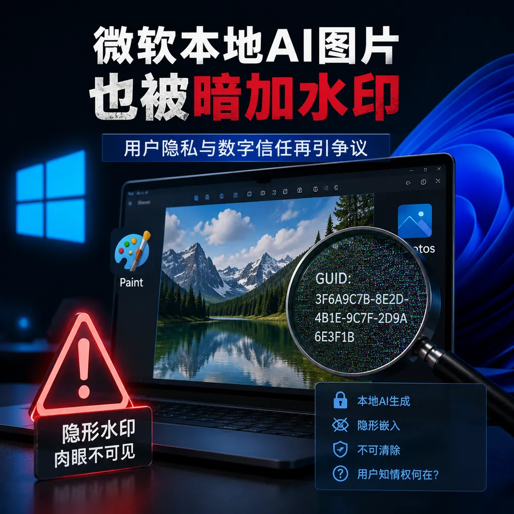 微软本地AI图片也被暗加水印