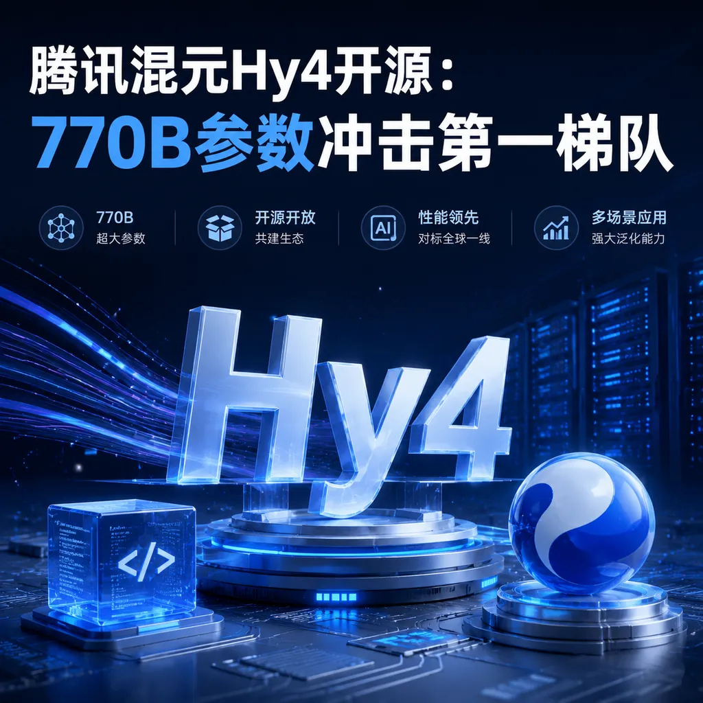 腾讯混元Hy4开源:770B参数冲击第一梯队