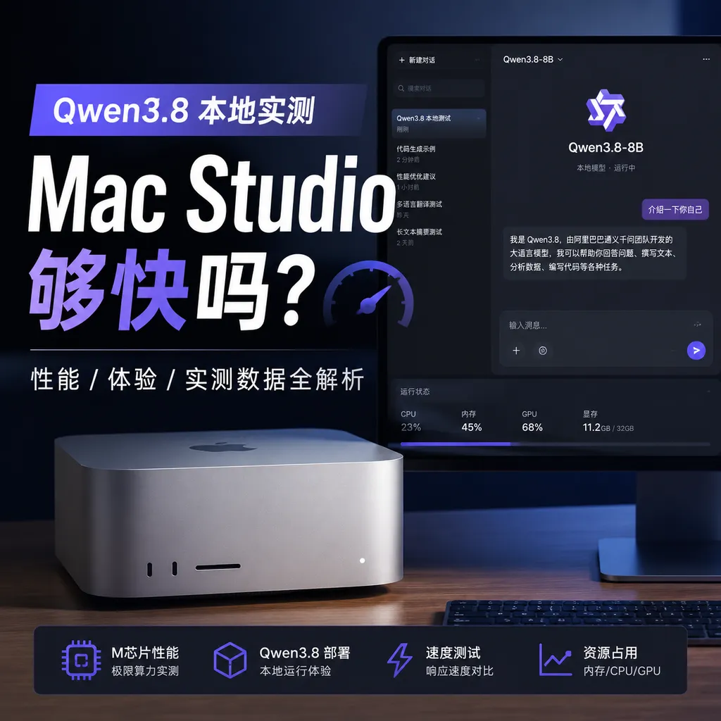Qwen3.8本地实测：Mac Studio够快吗