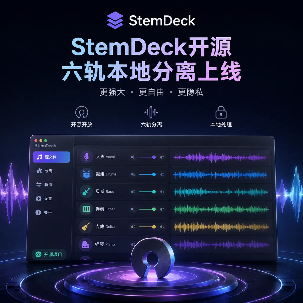 StemDeck开源,六轨本地分离上线