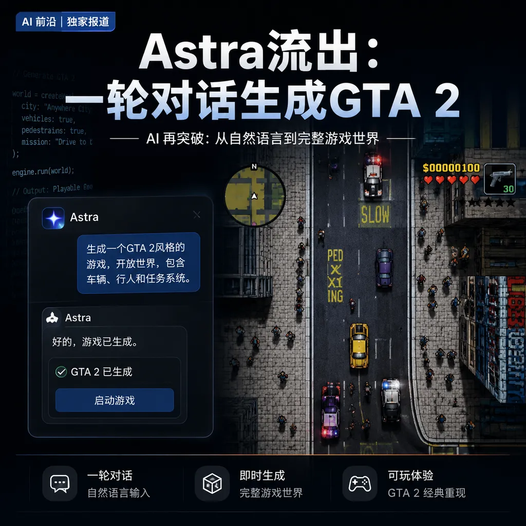 Astra流出:一轮对话生成GTA 2